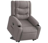 Runheo Fauteuil de relaxation avec aide à se relever, tissu taupe, réglable électrique, fonction couchée manuelle, expérience d'assise confortable pour le salon, la chambre à coucher et le bureau