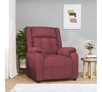 Runheo Fauteuil de relaxation en tissu bordeaux, fonction couchée manuelle, rembourrage confortable pour salon, chambre à coucher, coin lecture, fauteuil réglable pour adultes, siège intérieur