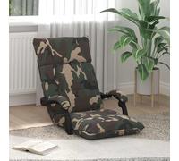 Runheo Fauteuil de sol réglable en tissu vert olive 58 x 66 x 80 cm avec dossier rembourré pour salon, chambre à coucher, chambre d'enfant, pliable, ergonomique et portable, idéal pour lire et méditer