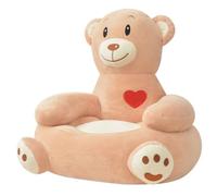 Runheo Fauteuil en peluche ours marron avec protection antidérapante en polyester 51 x 46 x 50 cm, chaise confortable pour enfants à partir de 3 ans, idéal pour jouer, lire et se détendre dans la