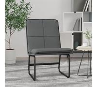 Runheo Fauteuil lounge gris, 54 x 75 x 76 cm, en cuir synthétique, fauteuil de lecture confortable pour salon, chambre à coucher, bureau, siège d'intérieur confortable pour adultes