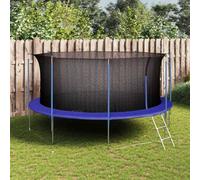 Runheo Filet de sécurité pour trampoline rond de 4,57 m en polyéthylène résistant aux intempéries, filet de protection de rechange avec fermeture éclair pour 8 barres, housse de bord pour enfants dans
