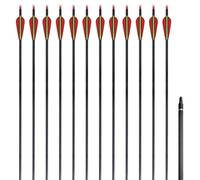 Runheo Flèche d'arc recourbé Standard 12 pcs 30 Pouces 0,76 cm Carbone pour tir Chasse Cible entraînement Loisir extérieur stabilité précision pour Archer et Chasseur