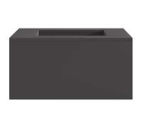 Runheo Foyer rectangulaire robuste en acier noir 60 x 60 x 30 cm pour jardin, terrasse, extérieur, chaleur, flamme, atmosphère romantique, soirées confortables en plein air
