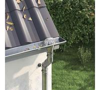 Runheo Garde-feuilles de Gouttière 2 pièces Argent 110 mm en acier inoxydable, résistance aux intempéries, protection contre débris, fixation facile, utilisation extérieure, ideal pour toiture