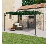 Runheo Gazebo avec toiture louvée 3 x 4 m Aluminium Vert pour Jardin terrasse et Piscine, abri ombrage réglable, Protection Contre Soleil Pluie Vent, Structure résistante pour extérieur