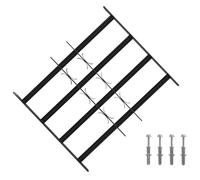 Runheo Grille de sécurité pour fenêtres avec 4 barres croisées réglable en largeur, en acier enduit de poudre, pour intérieur ou extérieur abrité, installation horizontale, robuste et esthétique