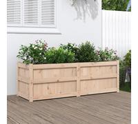 Runheo Jardinière Bois de pin Massif 150x50x50 cm bac à Fleurs extérieur, Jardin Bed surélevé pour légumes et Fleurs, Planter Boxes Outdoor pour Balcon et Patio, Espace Plantation généreux