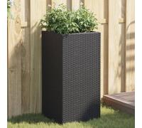 Runheo Jardinière Noir en résine tressée 40x40x80 cm avec Cadre Acier Stable bac Jardin Pot Fleurs extérieur Design Moderne