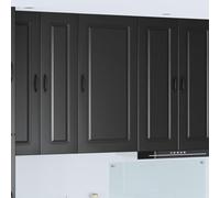 Runheo Kalmar Front Lave-vaisselle Noir 50 x 31 x 100 cm Meuble de cuisine avec porte, étagère, espace de rangement et étagère pour salle à manger, garde-manger, bar et île