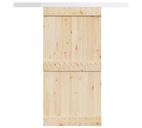 Runheo Kit de ferrures de porte coulissante en alliage d'aluminium de 200 cm de long avec butée de porte et guide au sol, convient aux portes de chambre jusqu'à 100 kg, glisse silencieuse, montage
