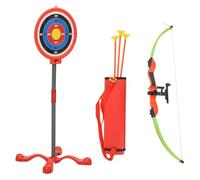 Runheo Kit de tir à l'arc pour enfants avec cible, longueur de l'arc de 76 cm et 3 flèches avec pointe à ventouse, ABS PP PE, jouet de sport d'extérieur pour jardin, parc, plage, jeu éducatif