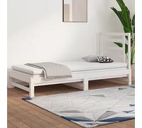 Runheo Lit Coulissant Blanc en Bois de pin Massif 2x90x190 cm, Cadre de lit Robuste, canapé-lit Polyvalent pour Chambre et Salon, Design à Lattes pour Meilleure aération, Montage Facile