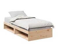 Runheo Lit de Jour en Bois de pin Massif 80x200 cm avec sommier à Lattes intégré Cadre Robuste et Espace de Rangement Pratique pour Chambre ou Salon Multifonction