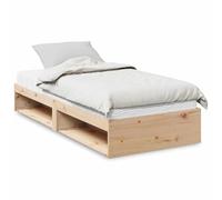 Runheo Lit de Jour en Bois de pin Massif 90x190 cm avec Matelas Mousse Confortable, Cadre de lit Robuste avec Rangement intégré, Meuble Multifonction pour Chambre ou Salon
