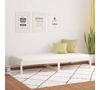 Runheo Lit de Jour en Bois de pin Massif Blanc 80x200 cm Cadre de lit Robuste avec Espace de Rangement canapé-lit Multifonction Chambre Salon