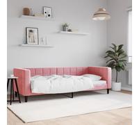 Runheo Lit de jour, rose, 80 x 200 cm, en velours, 2 en 1, avec structure en métal robuste, design moderne pour salon et chambre à coucher, lit d'appoint confortable
