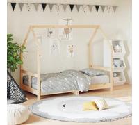 Runheo Lit d'enfant 80 x 160 cm en pin massif - Lit d'enfant avec sommier à lattes, lit à barreaux stable pour tout-petit, bois non traité, idéal comme lit pour bébé et espace de couchage
