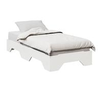 Runheo Lit en bois massif blanc, 90 x 190 cm, cadre de lit en pin empilable, lit simple pour chambre à coucher, peu encombrant, durable, sans matelas