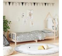 Runheo Lit pour enfant en pin massif 80 x 200 cm avec sommier à lattes, lit junior pour chambre d'enfant, lit stable pour bébé, confort de sommeil et sécurité pour les tout-petits, convertible et