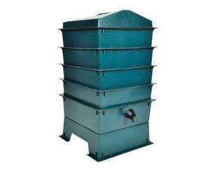 Runheo Lombricomposteur 4 Plateaux 42 x 42 x 60 cm en Plastique PEHD Vert pour compostage Domestique Jardin Balcon terrasse Entretien Plantes légumes Fleurs Arbres