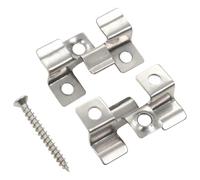 Runheo Lot de 100 clips de terrasse en acier inoxydable avec 200 vis pour lames de terrasse - 40 x 25,5 x 9,5 mm - Idéal pour la fixation de planches - Durable - Pour aspect bois et plancher