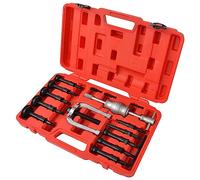 Runheo Lot de 16 extracteurs de roulement en acier, mallette 47 x 29 x 9 cm, boulon de centrage, adaptateur à vis, marteau coulissant, extracteur à deux bras, pour voiture, voiture, atelier