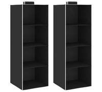 Runheo Lot de 2 boîtes de rangement suspendues pour armoires en tissu avec 4 compartiments, 30 x 30 x 84 cm, charge jusqu'à 4000 g, idéal pour la chambre, le couloir, le couloir et le bureau pour un