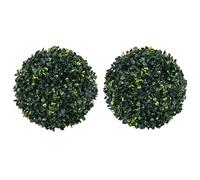 Runheo Lot de 2 boules de buis artificielles de 45 cm en polyéthylène, résistantes aux intempéries et réalistes, idéales pour l'intérieur et l'extérieur, décoration pour balcon, terrasse, salon et