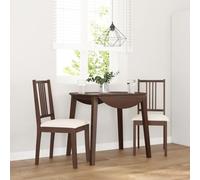 Runheo Lot de 2 chaises de salle à manger avec coussin - Marron - Bois massif d'hévéa - 40 x 47,5 x 89 cm - Design ergonomique pour cuisine et salle à manger