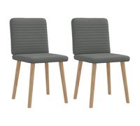 Runheo Lot de 2 chaises de salle à manger en tissu gris foncé, pieds en métal, design moderne, chaises de cuisine, rembourrées avec dossier, confortables Sillas de Comedor pour salle à manger, salon