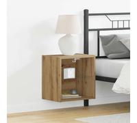 Runheo Lot de 2 étagères flottantes avec lumière LED - En bois marron - 40 x 28,5 x 40 cm - Étagère murale avec 3 étagères pour salon, bureau, cuisine, peu encombrant, rangement élégant et organisé