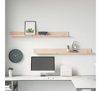 Runheo Lot de 2 étagères murales, 110 x 11 x 9 cm, en pin massif non traité, pour livres, étagères décoratives, montage facile