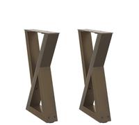 Runheo Lot de 2 pieds de table basse en acier naturel revêtu par pulvérisation 28 x 42-43,3 cm avec pieds de nivellement réglables pour pieds de table stables, cadre de meubles, table à manger, table