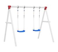 Runheo Lot de 2 sièges à bascule avec cordes Bleu 38 x 16 cm en polyéthylène et métal pour tour de jeu, balançoire, cadre d'escalade, toboggan, bac à sable, bascule, jardin et terrasse