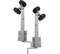 Runheo Lot de 2 supports de remorque de bateau doubles réglables de 59 à 84 cm, cadre en acier galvanisé, roues en caoutchouc de 12,3 x 3,3 cm, charge de 500 kg pour bateau, remorque, stockage et