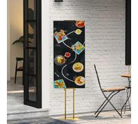 Runheo Lot de 2 supports d'exposition dorés en acier - Hauteur réglable de 110 à 210 cm - Présentoir double face pour foires, expositions, événements, conférences et ventes - 30 x 23,5 x 210 cm