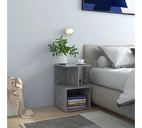 Runheo Lot de 2 tables de chevet en bois dérivé du bois - Gris béton - 35 x 35 x 55 cm - Tables d'appoint modernes pour chambre à coucher - Compartiments ouverts - Surface de rangement polyvalente