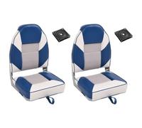 Runheo Lot de 4 sièges de bateau pliables avec dossier haut en PVC PU, pivotant à 360 degrés, charge maximale de 100 kg, pour voilier, yacht, catamaran, trimaran, cockpit, port et loisirs