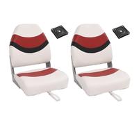 Runheo Lot de 4 sièges de bateau pliables avec dossier haut, housse en PVC PU, charnière en aluminium, pivot à 360 degrés, capacité de charge de 100 kg, pour voilier, jolle, yacht, catamaran, bateau