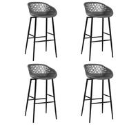 Runheo Lot de 4 tabourets de bar gris avec dossier, pieds en métal, hauteur d'assise 74,5 cm, robustes et durables, adaptés pour cuisine, salle à manger, bar, comptoir, bistro, salon et salle de fête
