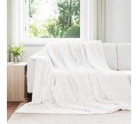 Runheo Lot de 6 couvertures blanches - 240 x 220 cm - Polaire douce et moelleuse - Légères et respirantes - Pour canapé, chambre à coucher, salon, chaleur - Camping - Décoration de voyage
