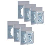 Runheo Lot de 6 œillets d'arrimage galvanisés pour remorque, 2000 kg, œillets de sécurité en acier avec contre-plaques et vis pour charge, chargement, bagages, bateau, moto, vélo, camping et