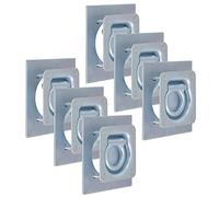 Runheo Lot de 6 œillets d'arrimage pour remorque, acier galvanisé avec contreplaques, charge maximale de 2000 kg, accessoires à vis M5, ancrage de fixation pour sangle d'arrimage, pour bateau, moto