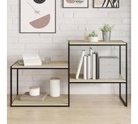 Runheo Lot de 8 étagères en bois de chêne Sonoma - 60 x 50 x 1,5 cm - Étagère murale extensible modulaire comme séparateur de pièce pour le rangement dans le salon, la chambre à coucher