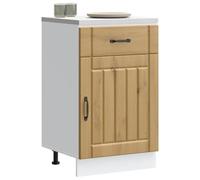 Runheo Lucca Artisan Meuble bas de cuisine en chêne avec pieds réglables 50 x 46 x 81,5 cm Meuble de rangement Tiroir porte pour salle à manger, garde-manger, bar, île