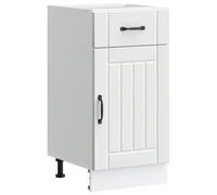 Runheo Lucca Meuble bas de cuisine en bois blanc 40 x 46 x 81,5 cm avec espace de rangement, tiroir, porte et pieds réglables, idéal pour salle à manger, garde-manger, bar, île et rangement