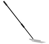 Runheo Manche de fourche à foin en acier noir, Ø 3,5 x 127,5 cm, deux pièces, poignée en caoutchouc antidérapante pour écurie, saule et travaux de cour pour le foin, la paille et le silage