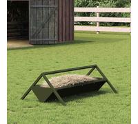 Runheo Mangeoire pour animaux de ferme Vert olive en acier laminé à froid 111 x 76 x 38 cm avec capacité de 10 kg Résistant aux intempéries pour bovins, moutons, chèvres, intérieur et extérieur pour
