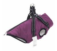 Runheo Manteau pour Chien Pourpre L28 en Fleece et Polyester vêtements d'extérieur Chaud Protection Pluie Froid Hiver Hiver Confort pour Promenade Sportive, randonnée ou Usage Quotidien